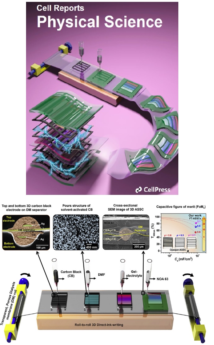 (162) M.M. Ovhal, N. Kumar, H.B. Lee, B. Tyagi, K.-J. Ko, S. Boud, J.-W. Kang* “Roll-to-Roll 3D-Printing of Flexible, Transparent, All-Solid-State Supercapacitor” Cell Reports Physical Science 2, 100562 (2021). 대표이미지