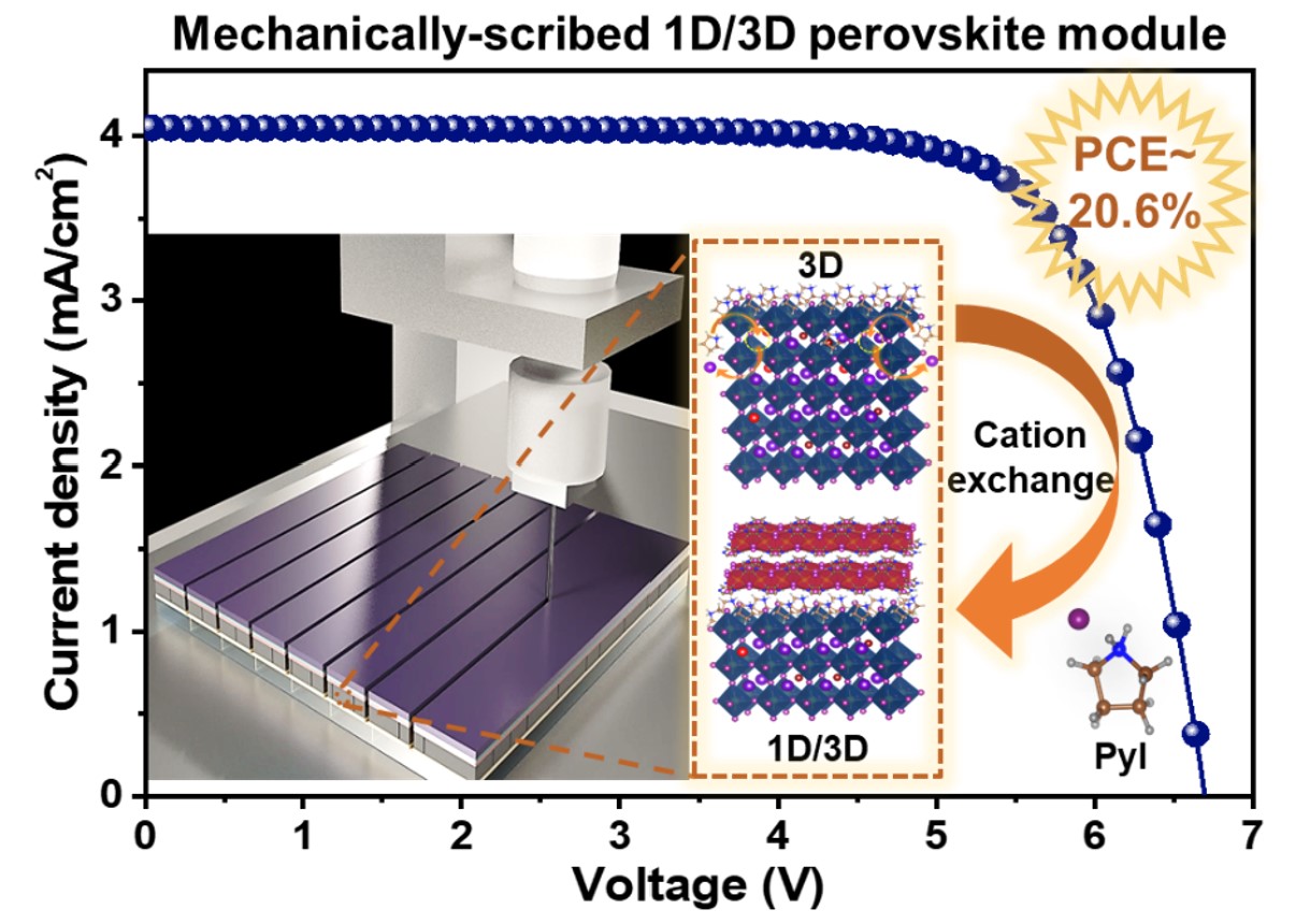 (182) H.B. Lee, A. Mohamed, N. Kumar, N.H.Z. Karimy, V.V. Satale,  B. Tyagi,  D.-H. Kim and J.-W. Kang* "Low-Cost, Scalable Fabrication of Multi-Dimensional Perovskite Solar Cells and Modules Assisted by Mechanical Scribing" in submission (2024.6) 대표이미지